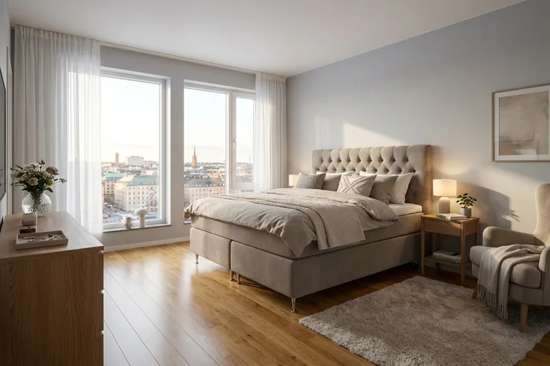 Hilton Lyx Komplett Sängpaket 160x200 cm Kontinentalsäng med knappad sänggavel i chenille - Brun - Möbler - Säng - Kontinentalsäng