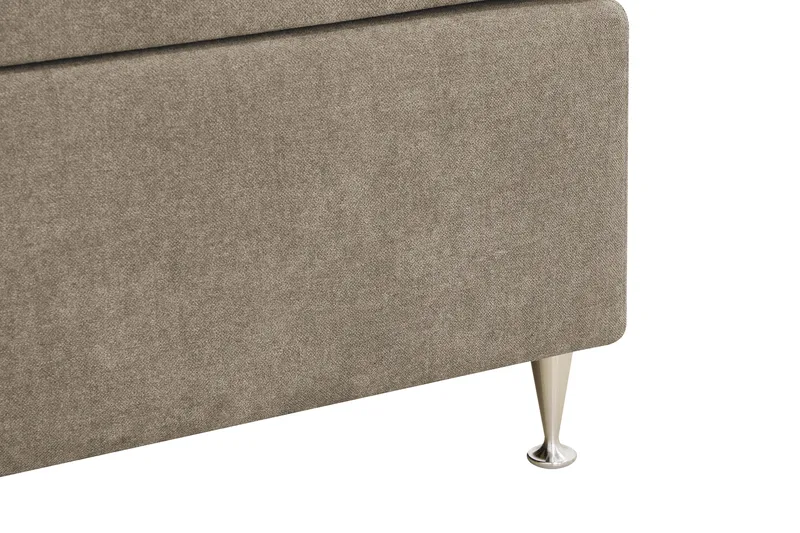 Hilton Lyx Komplett Sängpaket 160x200 cm Kontinentalsäng med knappad sänggavel i chenille - Brun - Möbler - Säng - Kontinentalsäng
