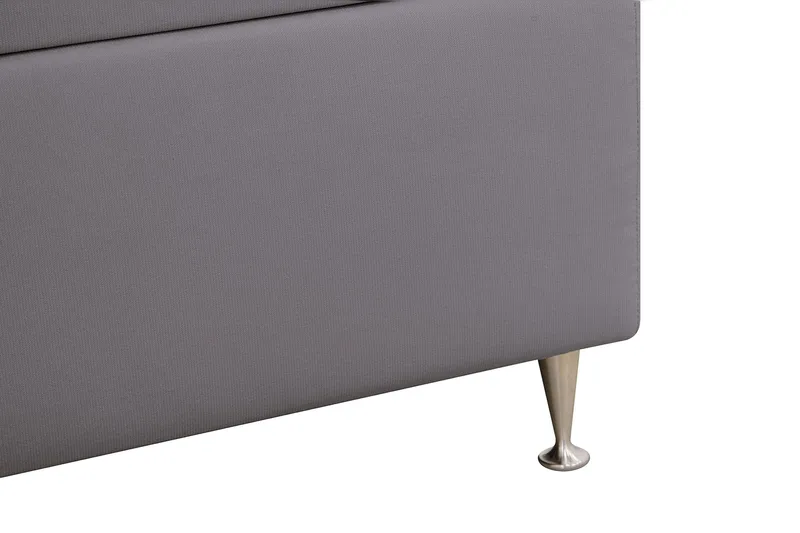 Hilton Lyx Komplett Sängpaket 160x200 cm Kontinentalsäng med knappad sänggavel i sammet - Grå / Sammet - Möbler - Säng - Kontinentalsäng