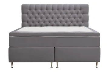 Hilton Lyx Komplett Sängpaket 160x200 cm Kontinentalsäng med knappad sänggavel i sammet
