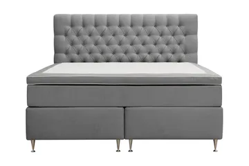Hilton Lyx Komplett Sängpaket 160x200 cm Kontinentalsäng med knappad sänggavel i sammet
