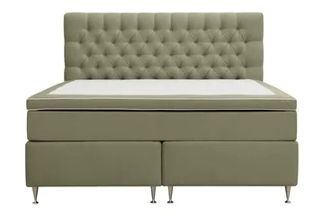 Hilton Lyx Komplett Sängpaket 160x200 cm Kontinentalsäng med knappad s änggavel i sammet