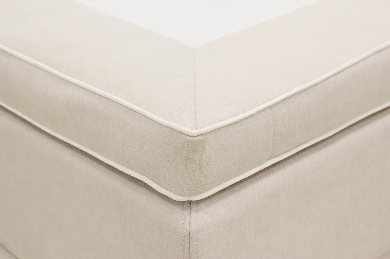 Hilton Lyx Komplett Sängpaket 160x200 cm Kontinentalsäng med knappad sänggavel - Ljusbeige - Möbler - Säng - Kontinentalsäng