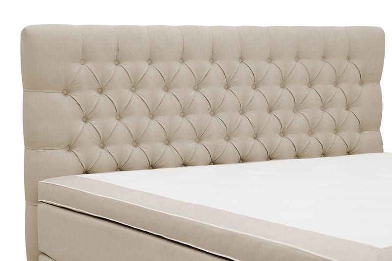 Hilton lyx Komplett Sängpaket 180x200 cm Kontinentalsäng med knappad sänggavel - Beige - Möbler - Säng - Komplett sängpaket
