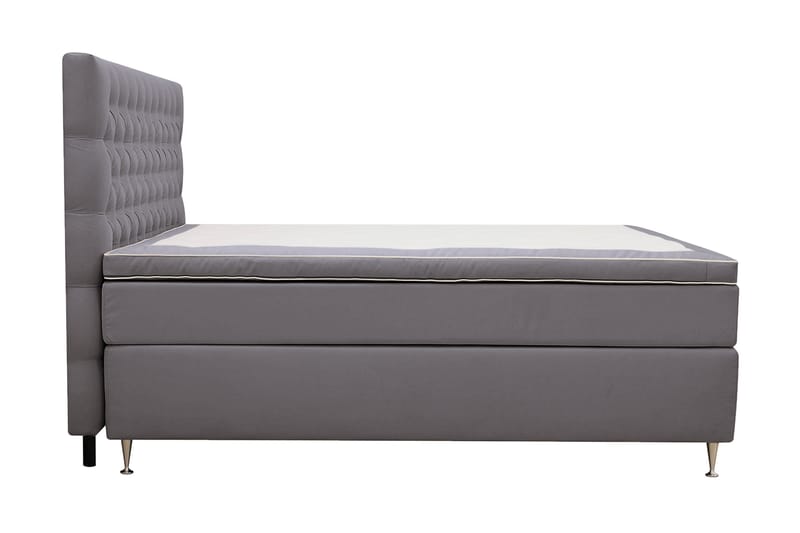 Hilton lyx Komplett Sängpaket 180x200 cm Kontinentalsäng med knappad sänggavel - Grå - Möbler - Säng - Komplett sängpaket