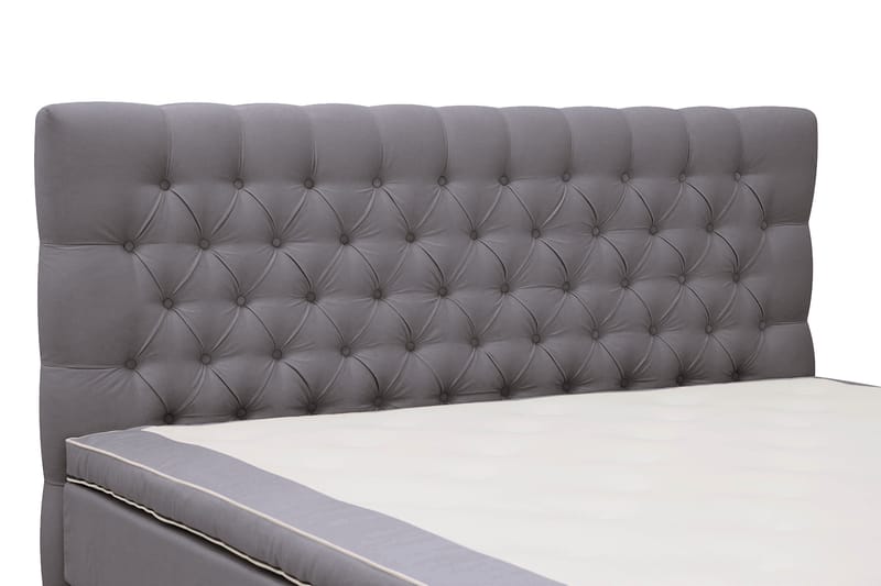 Hilton lyx Komplett Sängpaket 180x200 cm Kontinentalsäng med knappad sänggavel - Grå - Möbler - Säng - Komplett sängpaket