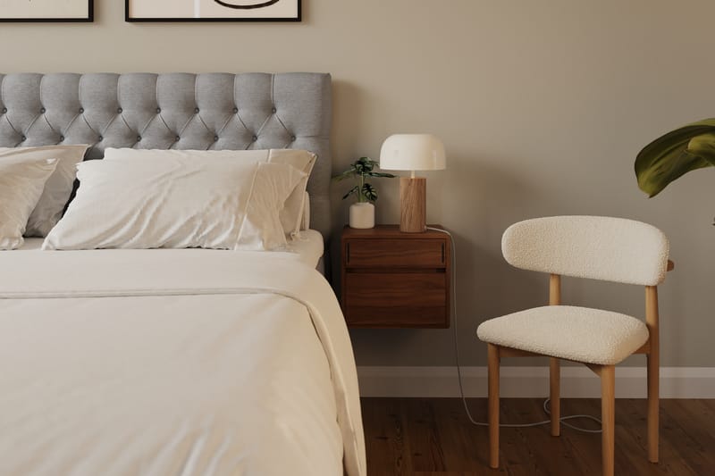 Hilton lyx Komplett Sängpaket 180x200 cm Kontinentalsäng med knappad sänggavel - Grå - Möbler - Säng - Komplett sängpaket
