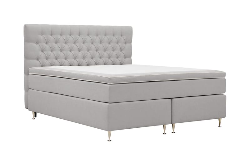 Hilton lyx Komplett Sängpaket 180x200 cm Kontinentalsäng med knappad sänggavel - Grå - Möbler - Säng - Komplett sängpaket