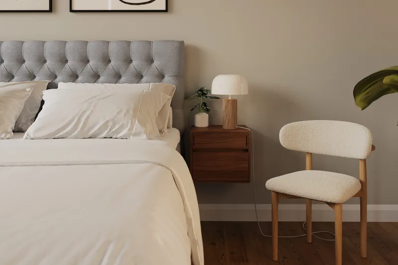 Hilton Lyx Komplett Sängpaket 180x200 cm Kontinentalsäng med knappad sänggavel - Grå - Möbler - Säng - Kontinentalsäng