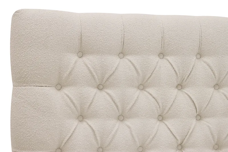 Hilton Lyx Komplett Sängpaket 180x200 cm Kontinentalsäng med knappad sänggavel i bouclé - Ivory / Bouclé - Möbler - Säng - Kontinentalsäng