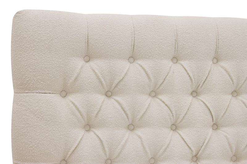 Hilton Lyx Komplett Sängpaket 180x200 cm Kontinentalsäng med knappad sänggavel i bouclé - Ivory / Bouclé - Möbler - Säng - Kontinentalsäng