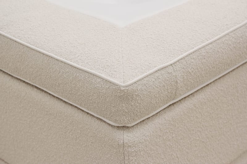 Hilton Lyx Komplett Sängpaket 180x200 cm Kontinentalsäng med knappad sänggavel i bouclé - Ivory / Bouclé - Möbler - Säng - Kontinentalsäng