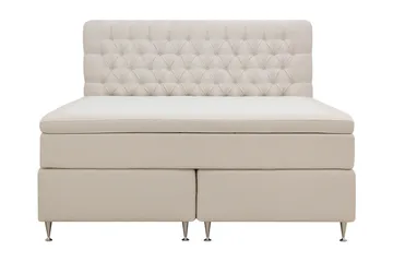 Hilton Lyx Komplett Sängpaket 180x200 cm Kontinentalsäng med knappad sänggavel i bouclé