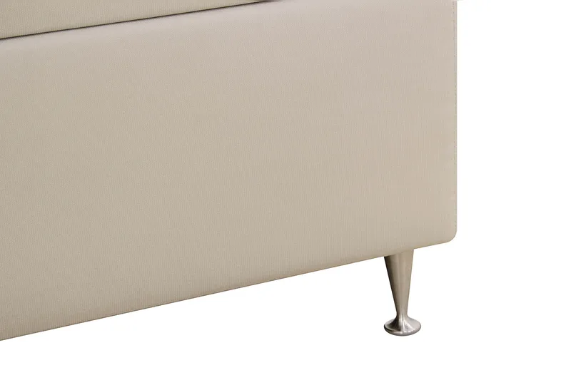 Hilton Lyx Komplett Sängpaket 180x200 cm Kontinentalsäng med knappad sänggavel i sammet - Beige - Möbler - Säng - Kontinentalsäng