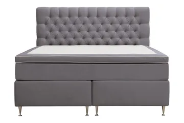 Hilton Lyx Komplett Sängpaket 180x200 cm Kontinentalsäng med knappad sänggavel i sammet