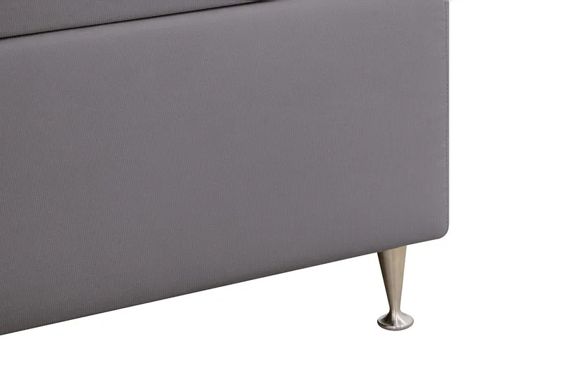 Hilton Lyx Komplett Sängpaket 180x200 cm Kontinentalsäng med knappad sänggavel i sammet - Grå - Möbler - Säng - Kontinentalsäng