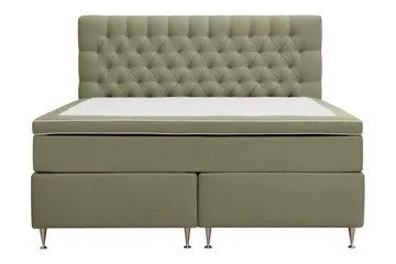 Hilton Lyx Komplett Sängpaket 180x200 cm Kontinentalsäng med knappad sänggavel i sammet