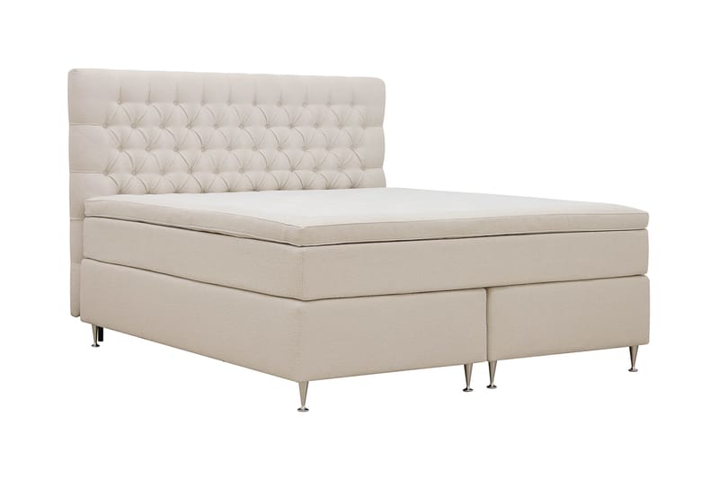 Hilton lyx Komplett Sängpaket 180x200 cm Kontinentalsäng med knappad sänggavel - Ivory - Möbler - Säng - Komplett sängpaket