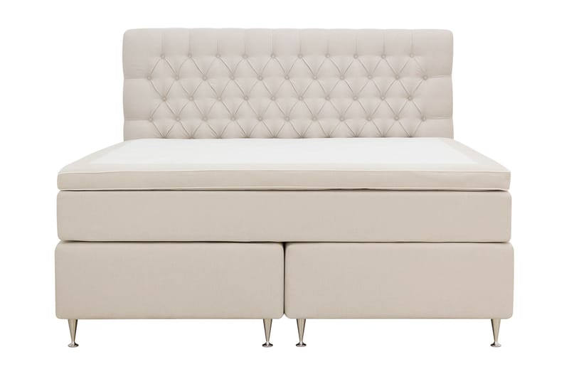 Hilton lyx Komplett Sängpaket 180x200 cm Kontinentalsäng med knappad sänggavel - Ljusbeige - Möbler - Säng - Komplett sängpaket