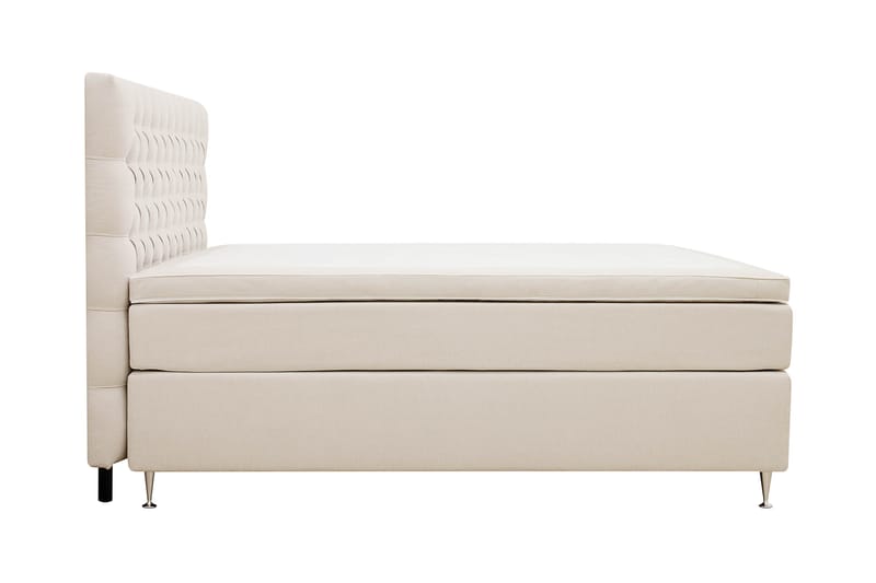 Hilton lyx Komplett Sängpaket 180x200 cm Kontinentalsäng med knappad sänggavel - Ljusbeige - Möbler - Säng - Komplett sängpaket