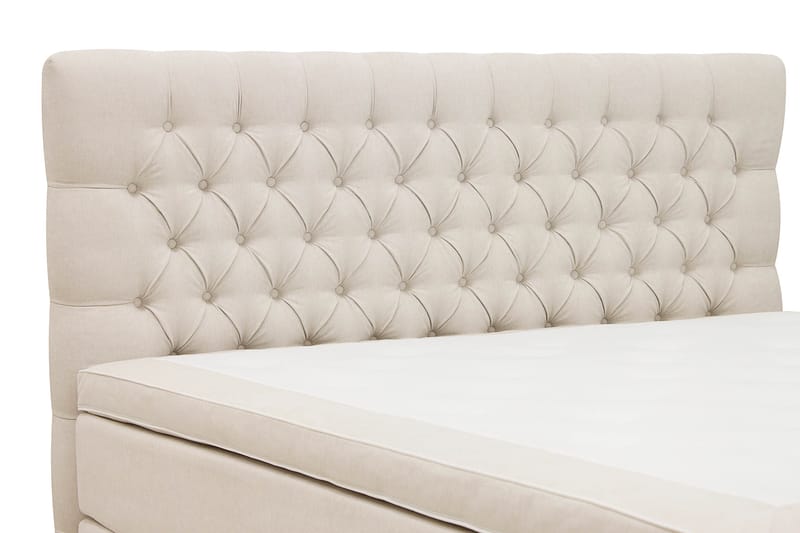 Hilton lyx Komplett Sängpaket 180x200 cm Kontinentalsäng med knappad sänggavel - Ljusbeige - Möbler - Säng - Komplett sängpaket
