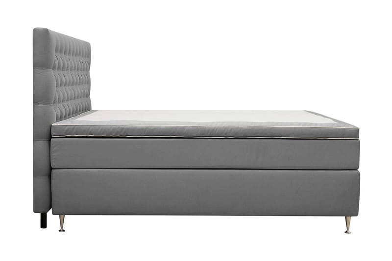 Hilton lyx Komplett Sängpaket 180x200 cm Kontinentalsäng med knappad sänggavel - Ljusgrå - Möbler - Säng - Komplett sängpaket