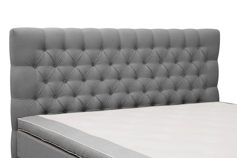 Hilton lyx Komplett Sängpaket 180x200 cm Kontinentalsäng med knappad sänggavel - Ljusgrå - Möbler - Säng - Komplett sängpaket