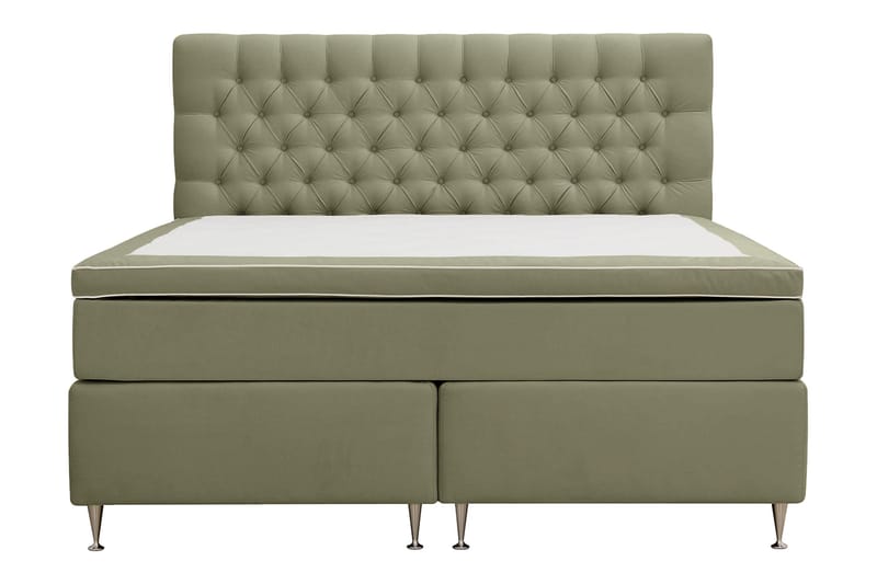 Hilton lyx Komplett Sängpaket 180x200 cm Kontinentalsäng med knappad sänggavel - Olivgrön - Möbler - Säng - Komplett sängpaket