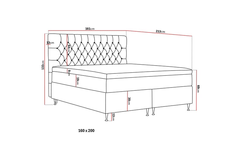 Hilton Lyx Kontinentalsäng 160x200 cm - Olivgrön - Möbler - Säng - Kontinentalsäng