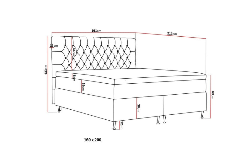 Hilton Lyx Kontinentalsäng 160x200 cm - Olivgrön - Möbler - Säng - Kontinentalsäng