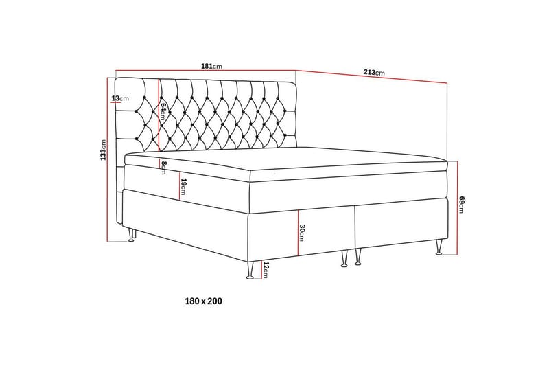 Hilton Lyx Kontinentalsäng 180x200 cm - Ljusbeige - Möbler - Säng - Kontinentalsäng