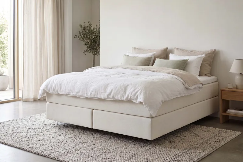 Hilton Svävande Komplett Sängpaket 180x200 cm Bäddmadrass i Polyesterskum med Tvättbar klädesel - Mjuk/Medium - Möbler - Säng - Komplett sängpaket