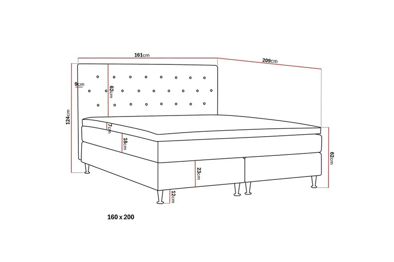 Hilton Plus Komplett Sängpaket 160x200 cm - Ljusbeige - Möbler - Säng - Komplett sängpaket