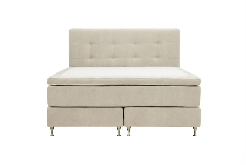 Hilton Premium Komplett Sängpaket 160x200 cm Kontinentalsäng med Sänggavel - Beige Tyg - Möbler - Säng - Kontinentalsäng
