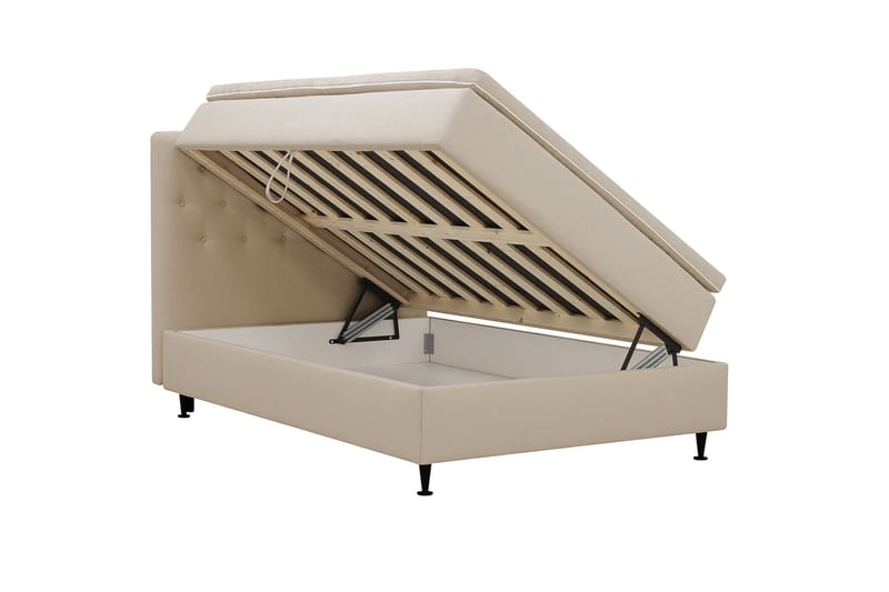 Hilton Plus Komplett Sängpaket med Förvaring 120x200 cm - Beige - Möbler - Säng - Kontinentalsäng