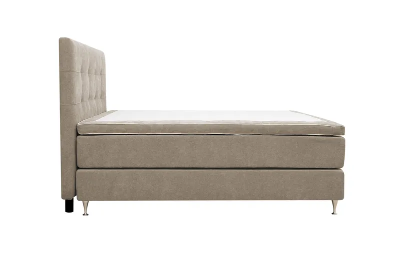 Hilton Premium Komplett Sängpaket 160x200 cm Kontinentalsäng med Sänggavel - Ljusbrun Tyg - Möbler - Säng - Kontinentalsäng
