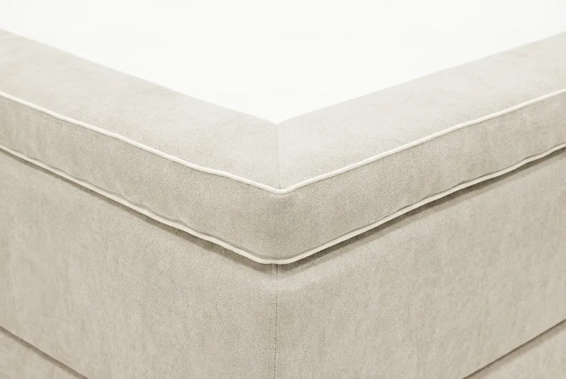 Hilton Premium Komplett Sängpaket 160x200 cm Kontinentalsäng med Sänggavel - Beige Tyg - Möbler - Säng - Kontinentalsäng