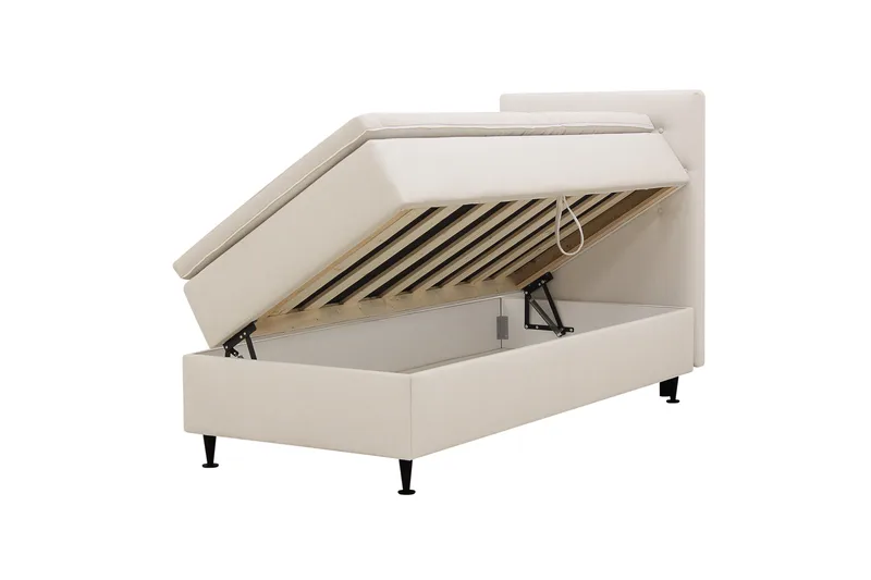 Hilton Plus Komplett Sängpaket med Förvaring 90x200 cm - Ljusbeige - Möbler - Säng - Kontinentalsäng