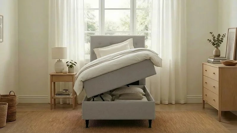 Hilton Plus Komplett Sängpaket med Förvaring 90x200 cm - Grå - Möbler - Säng - Kontinentalsäng