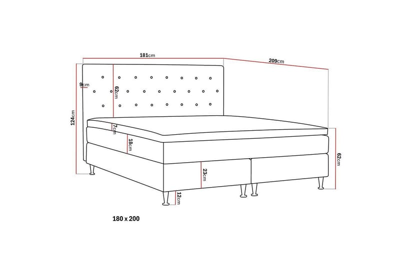 Hilton Plus Komplett Sängpaket 180x200 cm - Antracit - Möbler - Säng - Komplett sängpaket