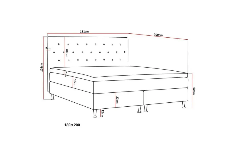 Hilton Plus Komplett Sängpaket 180x200 cm - Beige - Möbler - Säng - Komplett sängpaket