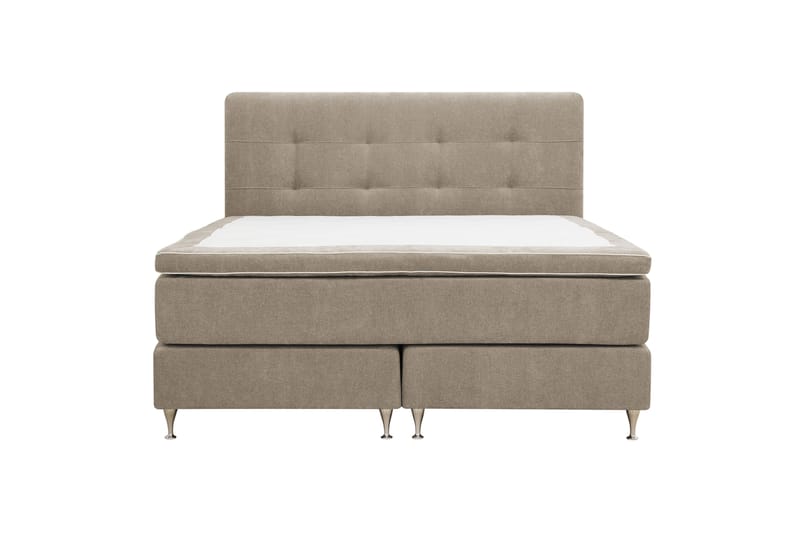 Hilton Premium Komplett Sängpaket 160x200 cm Kontinentalsäng med Sänggavel - Ljusbrun Tyg - Möbler - Säng - Kontinentalsäng