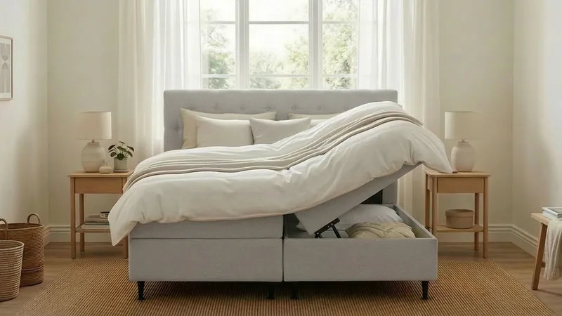 Hilton Plus Komplett Sängpaket med Förvaring 160x200 cm - Grå - Möbler - Säng - Kontinentalsäng