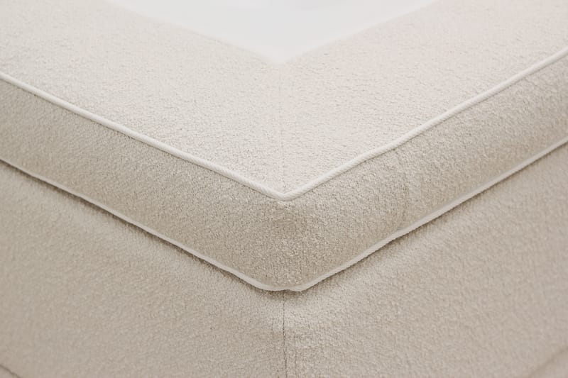 Hilton Premium Komplett Sängpaket 160x200 cm Kontinentalsäng med Sänggavel - Ljusbeige Bouclé - Möbler - Säng - Kontinentalsäng