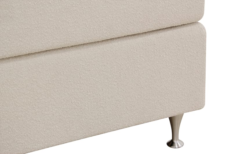 Hilton Premium Komplett Sängpaket 160x200 cm Kontinentalsäng med Sänggavel - Ljusbeige Bouclé - Möbler - Säng - Kontinentalsäng