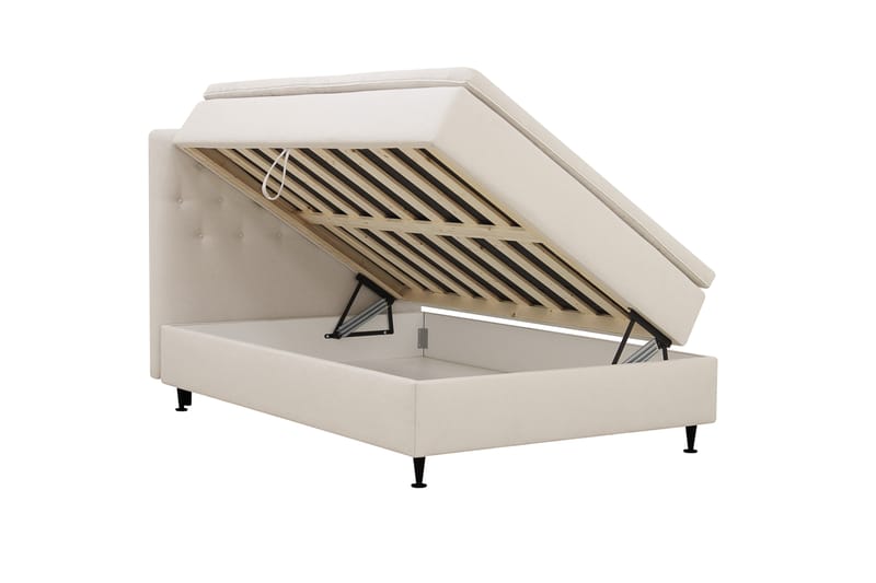 Hilton Plus Komplett Sängpaket med Förvaring 120x200 cm - Ljusbeige - Möbler - Säng - Kontinentalsäng