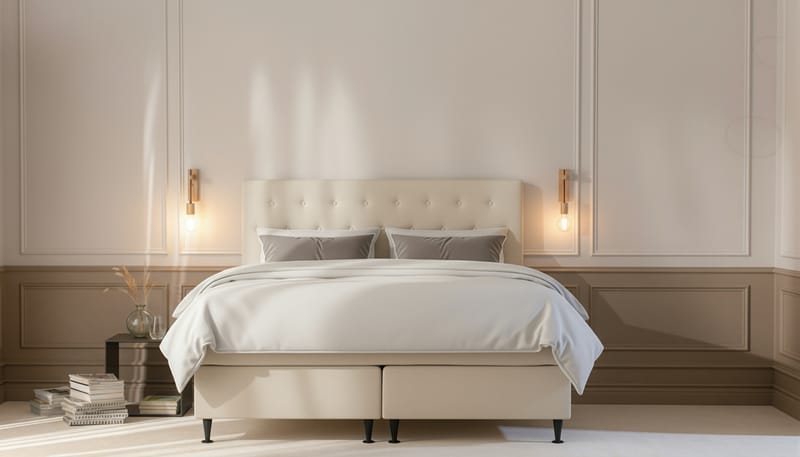 Hilton Plus Komplett Sängpaket 160x200 cm - Ljusbeige - Möbler - Säng - Komplett sängpaket