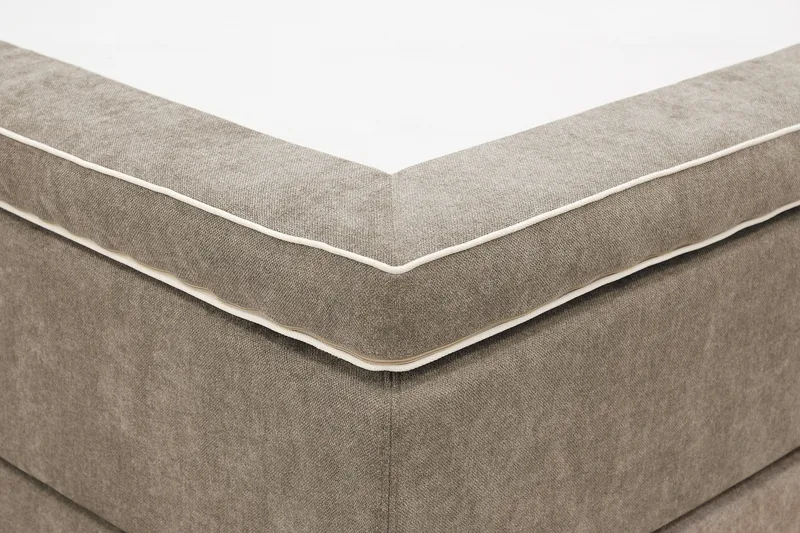 Hilton Premium Komplett Sängpaket 160x200 cm Kontinentalsäng med Sänggavel - Ljusbrun Tyg - Möbler - Säng - Kontinentalsäng