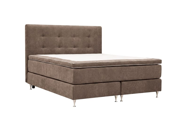 Hilton Premium Komplett Sängpaket 160x200 cm Kontinentalsäng med Sänggavel - Brun Tyg - Möbler - Säng - Kontinentalsäng
