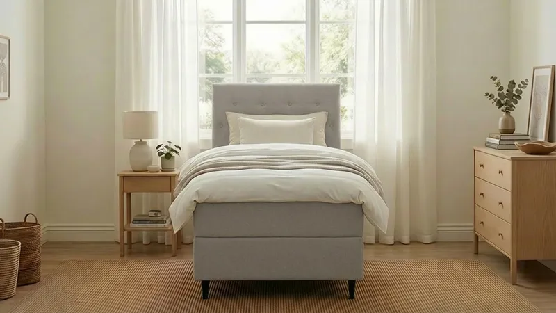 Hilton Plus Komplett Sängpaket med Förvaring 90x200 cm - Grå - Möbler - Säng - Kontinentalsäng